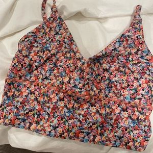 Lululemon floral crop top bra size 2
